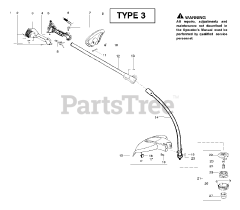 Poulan Pro PPB 150 E - Poulan Pro String Trimmer, Type 3 Handle &amp; Shaft Assembly Type 3