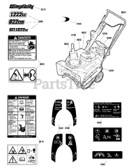 Simplicity S 1222 EE (1696517-00) - Simplicity 22" Snow Thrower, 11.5hp