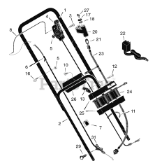 Scotts 228511x8F - Scotts 22" Walk-Behind Mower (2004) Handle Assembly - Electric - Start Models
