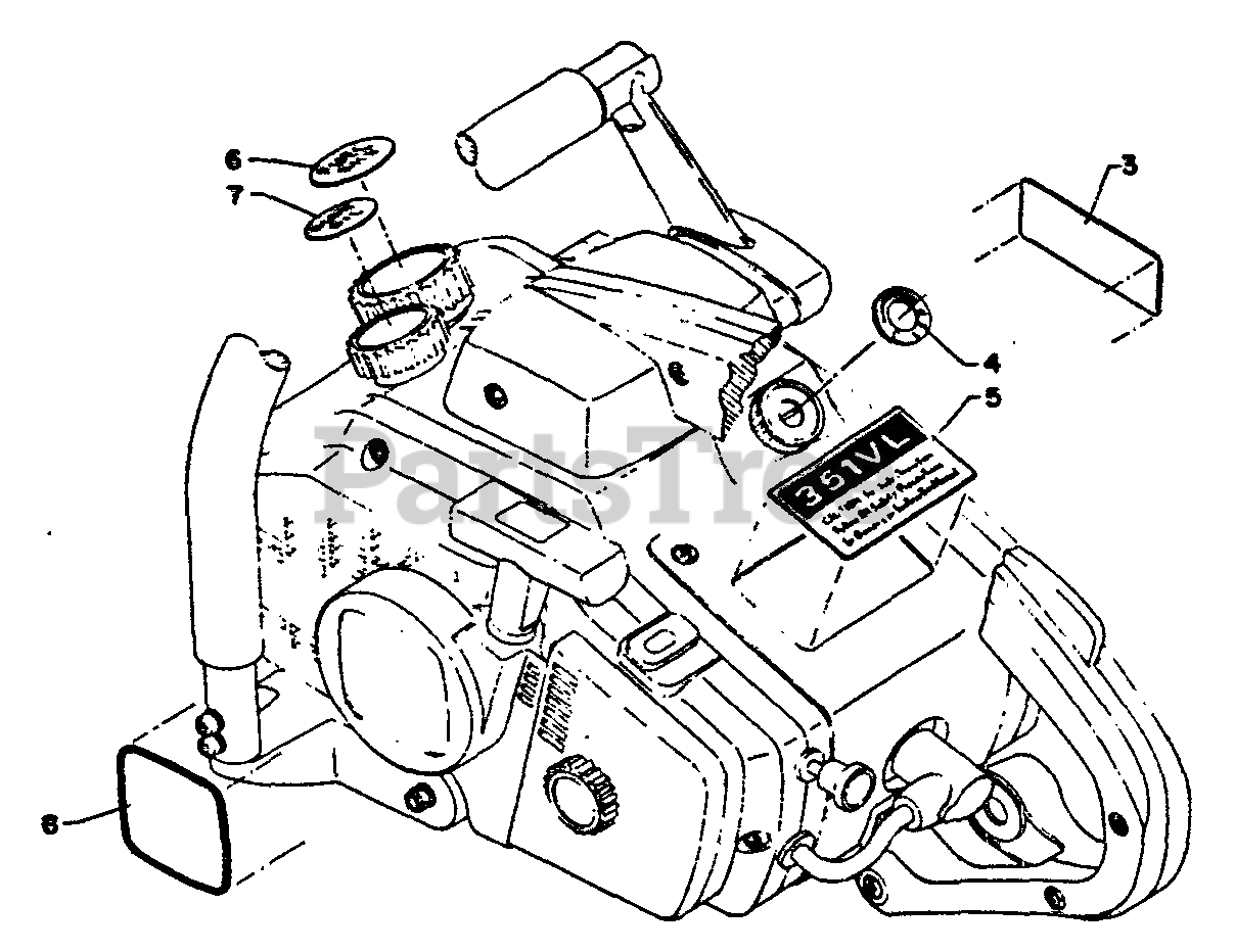 Echo CS351VL Echo Chainsaw Decals Parts Lookup with Diagrams PartsTree
