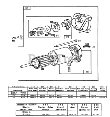 Briggs & Stratton 400707-0118-01 - Briggs & Stratton Vertical Engine Electric Starter and Chart