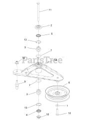 Exmark LZS801KA524 - Exmark 52" Lazer Z S-Series Zero-Turn Mower, Kawasaki FX801V (SN: 313000000 - 313999999) (2013) Deck Idler Assembly No. 116-3755