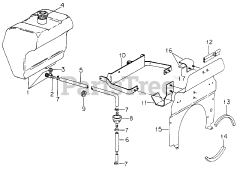 Cub Cadet 1712 (145-782-100) - Cub Cadet Garden Tractor Fuel Tank &amp; Support