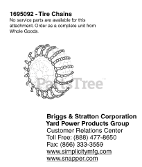 Briggs & Stratton 1695092 SM - Briggs & Stratton Tire Chains Tire Chains