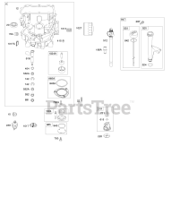 Briggs & Stratton 445577-0435-E1 - Briggs & Stratton Vertical Engine Engine Sump, Oil Pump, Dipstick/Tube Assembly