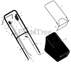 Murray 20606x25A - Murray 20" Walk-Behind Mower, Canada (1997) Handle And Bag Assembly