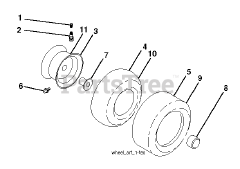 Dixon D15KH30 (960410227-00) - Dixon 30" Lawn Tractor, 15hp Kohler (2011-06) WHEELS TIRES