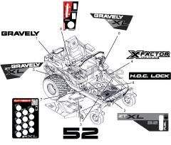 Brands 918015 (ZT XL 52) - Gravely 52" Zero-Turn Mower, 23hp Kawasaki FR (SN: 040000 - 129999) dup