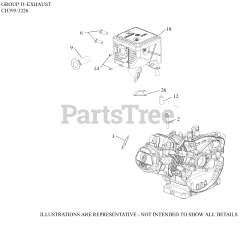 Kohler CH395-3226 - Kohler Command PRO Engine, Basic Version, 9.5hp, 7.1kW 11 Exhaust