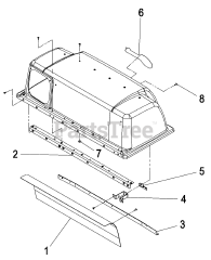 Exmark LZUV2B - Exmark Ultra Vac Twin Bagger for Lazer Z Mower (SN: 000850000 - 000919999) (2010) LZUV2B Hood Assembly - 1-654597
