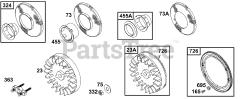 Briggs & Stratton 133232-1126-E1 - Briggs & Stratton Horizontal Engine Flywheel Groups