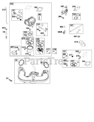 Briggs & Stratton 44C677-0001-B1 - Briggs & Stratton Vertical Engine Carburetor and Fuel Supply Group