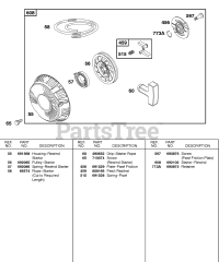 Briggs & Stratton 247432-0113-E9 - Briggs & Stratton Horizontal Engine REWIND STARTER