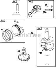 Briggs & Stratton 124P02-0007-F1 - Briggs & Stratton Vertical Engine Crankshaft Group