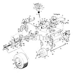 Turf Power 133Z619G019 - Turf Power Lawn Tractor (1993) (Agway) Wheels, Front/Wheels, Rear/Steering Assembly/Axle, Front/Drive, Rear