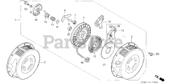 Honda GD320 QAAE (GPB) - Honda Engine, Made in Japan (SN: GPB-1000001 - GPB-1008896) RECOIL STARTER