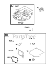 Briggs & Stratton 8P502-0016-H5 - Briggs & Stratton Vertical Engine Crankcase Cover/Sump Group
