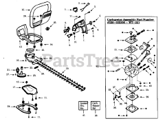Task Force TF22G - Task Force Hedge Trimmer CARBURETOR BREAKDOWN (WT-221), HANDLE &amp; BLADE