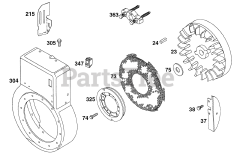 Briggs & Stratton 19C432-0056-01 - Briggs & Stratton Horizontal Engine Blower Hsg, Flywheel,Screens