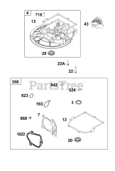Briggs & Stratton 8P502-0157-H5 - Briggs & Stratton Vertical Engine Crankcase Cover/Sump Group