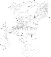 Toro 22328 HD (TX 1000) - Toro Dingo Wide Track Compact Utility Loader (SN: 414000000 - 999999999) Tandem Pump and Gear Pump Assembly