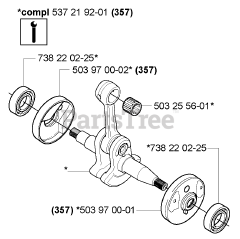 Husqvarna 357 XP - Husqvarna Chainsaw (2005-02) Crankshaft(357)