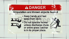 Simplicity 1601573 Danger Do Not Operator With Out Deflector Decal - image 1
