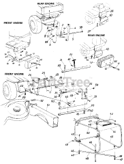 MTD 190-058-000 - MTD 36" Rear Discharge Mower Deck Assembly Only (1988)