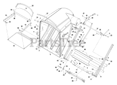 Exmark FRCK604 - Exmark Ultra Vac QDS Bagger for 60" Front Runner Mower (SN: 670000 - 719999) (2007) Hopper And Frame
