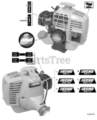 Echo SRM-210 - Echo String Trimmer (SN: 10001001 - 10999999) Labels