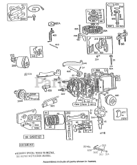 Briggs & Stratton 92902-3222-01 - Briggs & Stratton Vertical Engine Cylinder,Mufflers,Piston Grp