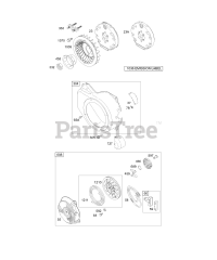 Briggs & Stratton 128432-0116-E1 - Briggs & Stratton Horizontal Engine Blower Housing/Shrouds, Flywheel, Rewind
