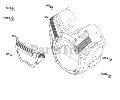 Briggs & Stratton 386447-0472-B5 - Briggs & Stratton Horizontal Engine Blower Housing Group