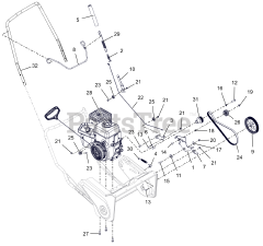 Ariens 938024 (SSR) - Ariens Professional 21" Snow Blower, Ariens AX 208cc engine (SN: 004010 - 006527)