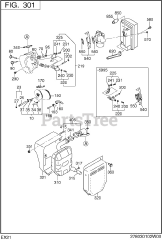Subaru Robin EX210D52091 (EX21) - Subaru Robin Engine 301 Intake &amp; Exhaust