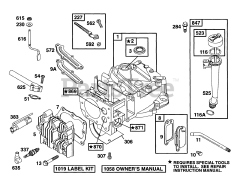 Briggs & Stratton 12E782-0688-01 - Briggs & Stratton Vertical Engine Cylinder, Head, Oil Fill