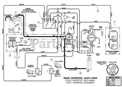 Murray 7800560C-A - Murray 38" Rear-Engine Riding Mower, Gear Drive, 13.5hp (2012) Electrical System - Main Harness 250X113MA (7501359)