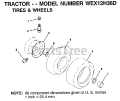 Weed Eater WEX 12H36 D - Weed Eater Lawn Tractor WHEELS/TIRES