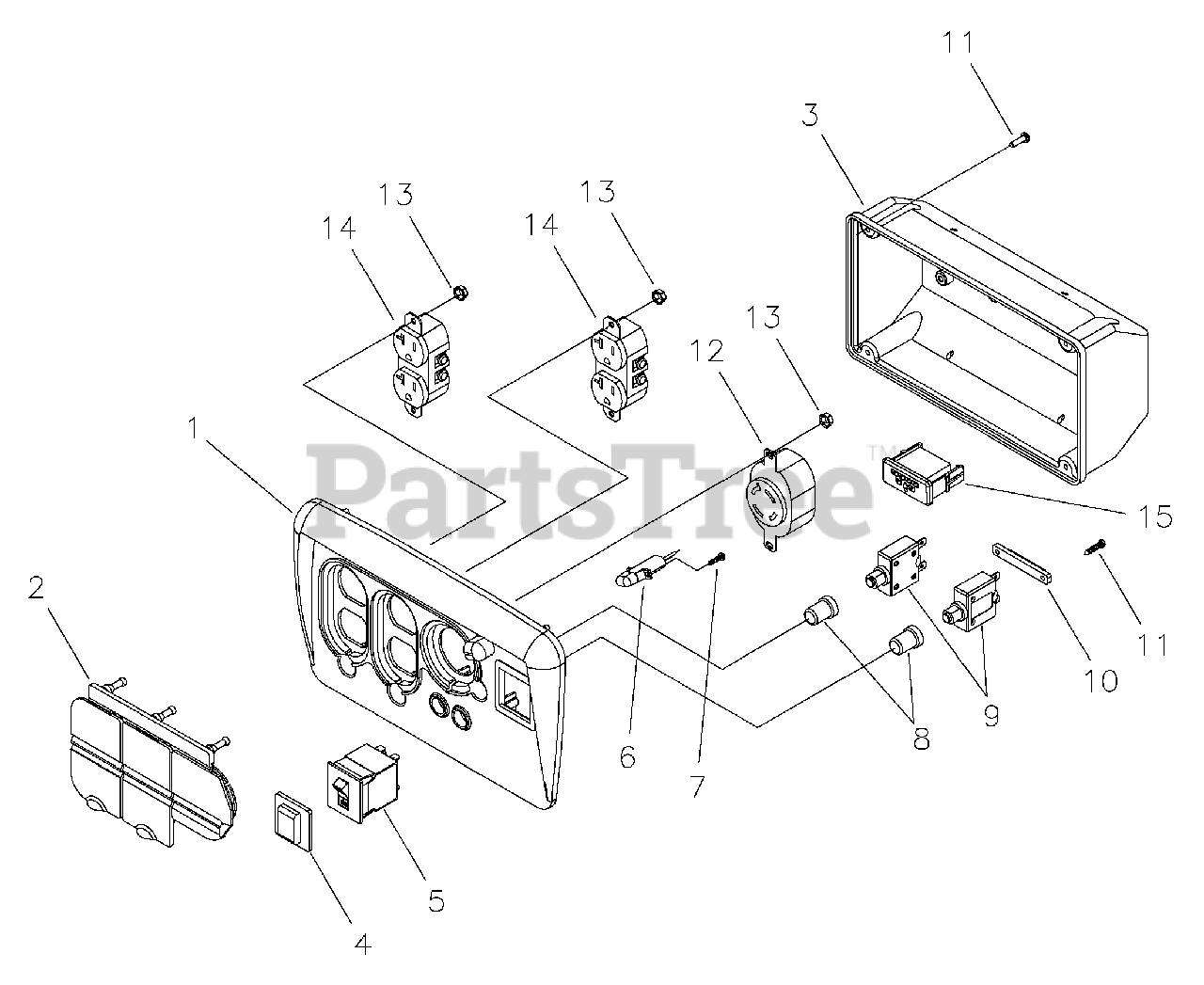 John Deere 0304190 John Deere 6,200 Watt Portable Generator Control