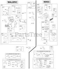 Briggs & Stratton 28U707-1175-E1 - Briggs & Stratton Vertical Engine Walbro/Nikki Carburetors
