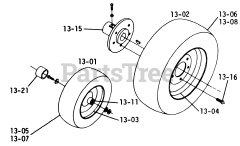 Toro 1-0357 (C-120) - Toro Lawn Tractor (1975) 13.000 Wheels And Tires (fig. 13)