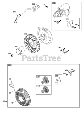 Briggs & Stratton 19N137-0087-H5 - Briggs & Stratton Horizontal Engine Flywheel, Ignition, and Starter Group