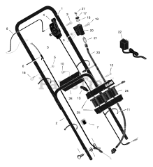 Scotts 228670x8B - Scotts 22" Walk-Behind Mower (2001) Handle Assembly