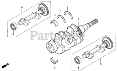 Honda H4518 H HSA/C (MZAT) - Honda Lawn Tractor, Made in Japan (SN: MZAT-3000001 - MZAT-3999999) CRANKSHAFT (H4518H)