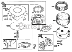 Briggs & Stratton 253707-0154-02 - Briggs & Stratton Vertical Engine Rewind Starter