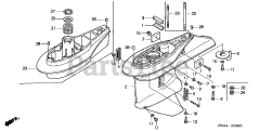 Honda BF130 A2 XA (BZBE) - Honda Marine Engine, Made in Japan (SN: BZBE-1300001 - BZBE-1400000) GEAR CASE