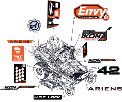 Ariens 918027 - Ariens Ikon Select 42" Zero-Turn Mower, 21.5hp Kawasaki FR (SN: 030000 - 034999)
