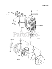 Kawasaki FG200D-BS02 - Kawasaki Engine AIR-FILTER/MUFFLER