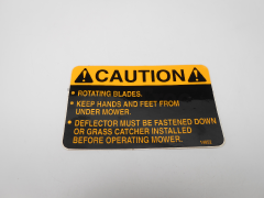 Simplicity 1601573 Danger Do Not Operator With Out Deflector Decal - image 2