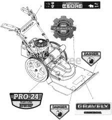 Gravely 911704 (PRO-24) - Gravely 24" Walk-Behind High-Wheel Mower, CARB (SN: 000101 & Above)